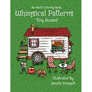 Book Whimsical Patterns 预订 Houses Coloring Tiny 9781534696044 Adult