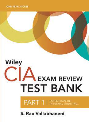 [预订]Wiley Cia 2023 Part 1 Test Bank: Essentials of Internal Auditing (1-Year Access) 9781119987239
