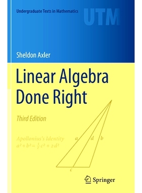 预订 Linear Algebra Done Right 线性代数做得对: 9783319307657