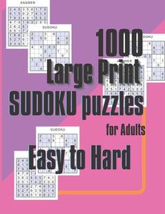 Have 预订 Hard Easy Activity Adul Puzzle Book 9798702944289 puzzles 1000 Must Large for Print The Adults SUDOKU