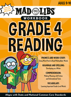 【预订】Mad Libs Workbook: Grade 4 Reading