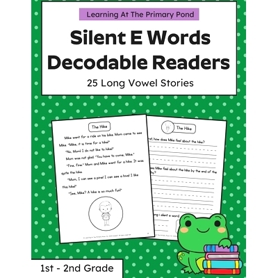预订 Silent E Words Long Vowel Readers: Decodable Books Grade 1 / Grade 2: 9798322528074