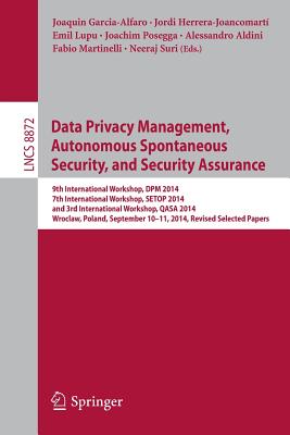 预订 Data Privacy Management, Autonomous Spontaneous Security, and Security Assurance 书籍/杂志/报纸 科学技术类原版书 原图主图