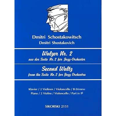 预订 Schostakowitsch: Walzer Nr. 2/Second Waltz: Aus Der Suite Nr. 2 Fur Jazz-Orchester Fur 2-5 Instrumente/Second Waltz