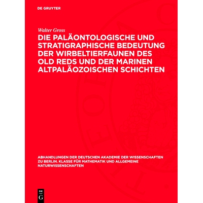 预订 Die paläontologische und stratigraphische Bedeutung der Wirbeltierfaunen des Old Reds und der marinen altpaläozoi