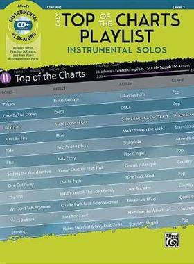 【预订】Easy Top of the Charts Playlist Instrumental Solos: Clarinet, Book & CD