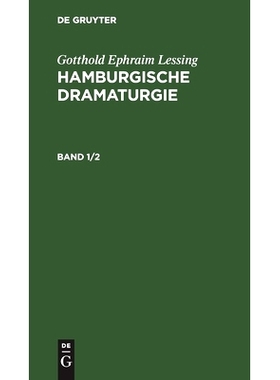 预订 Lessing: Hamburgische Dramaturgie Bd. 1/2  Lesshd: 9783112450772
