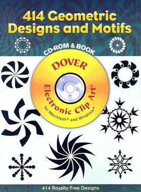 【预售】414 Geometric Designs and Motifs [With CDROM]