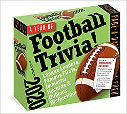 【预售】A Year of Football Trivia! Page-A-Day Calendar 2020: League Leaders, Famous Firsts, Immortal Records & Dub...