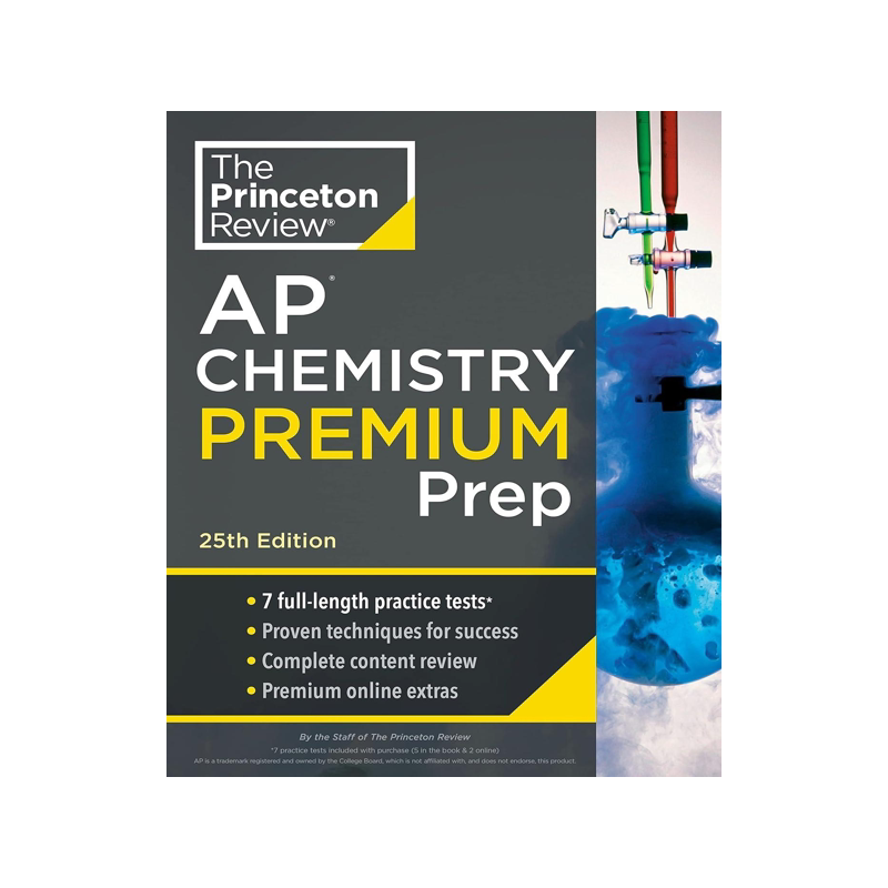 Princeton Review AP化学高级 2024年备考指南 第25版 英文原版 出国留学 AP Chemistry Premium Prep: 7 Practice Tests