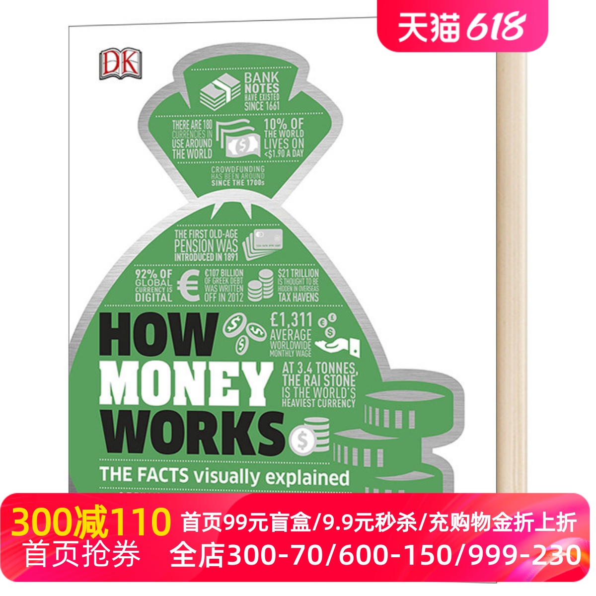 How Money Works: The Facts Visually Explained 英文原版 DK金钱百科 书籍/杂志/报纸 原版其它 原图主图