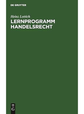 预订 Lernprogramm Handelsrecht: 9783110048308