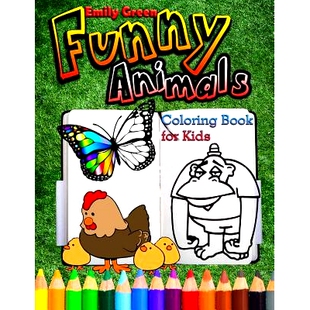Coloring Animals. Book for 9781542981194 预订 Kids Funny
