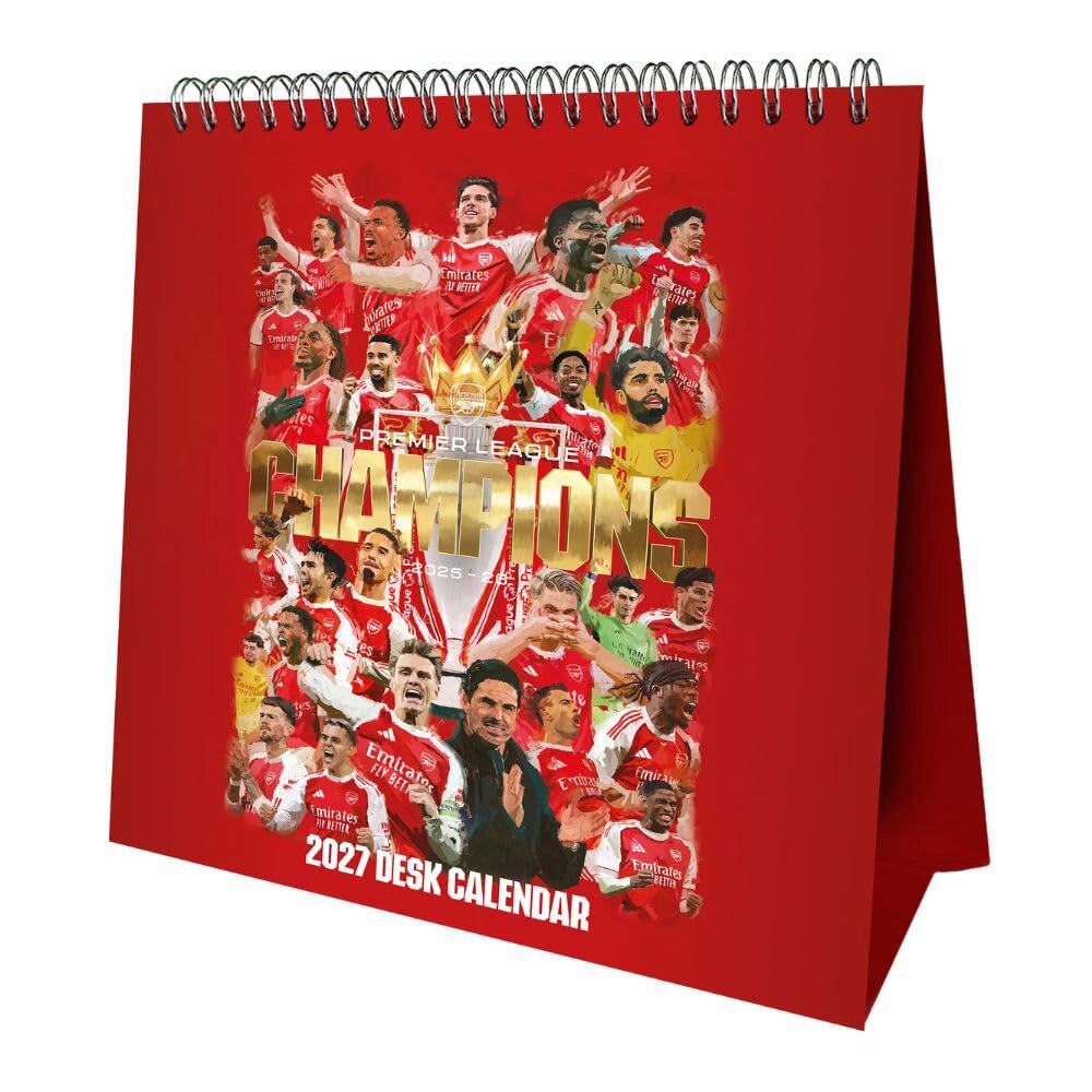 阿森纳足球俱乐部 2027年桌面台历 25-26荣耀赛季 明信片款 Arsenal FC Desk Easel Calendar 英文原版 进口日历 赖斯萨卡