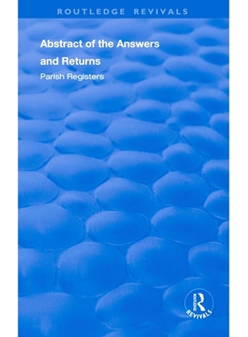 预订 Census Reports: 1801: Abstract of the Answers and Returns, Parish Registers: 9780367112028