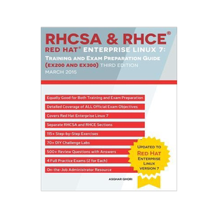[预订]RHCSA & RHCE Red Hat Enterprise Linux 7: Training and Exam Preparation Guide (EX200 and EX300), Thir 9781495148200