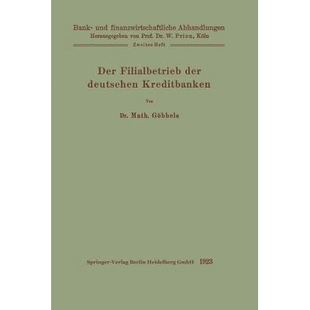 Der Kreditbanken Filialbetrieb deutschen 9783662423059 der 预订