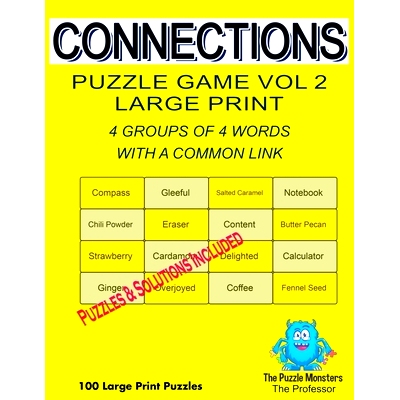 预订 Connections Puzzle Game Vol 2 Large Print: Engage in the Challenge: 4 Groups of 4 Words with a Common Link - Includ