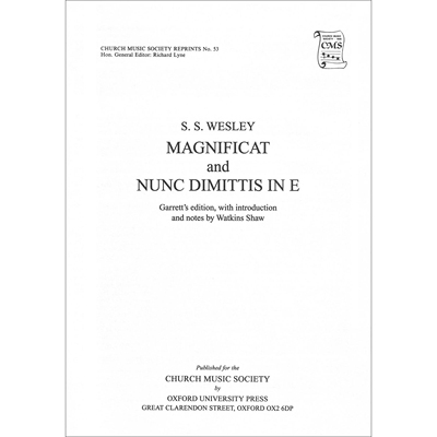 预订 Magnificat and Nunc Dimittis in E E大调凯旋与投降SSATB和管风琴合唱: 9780193953178