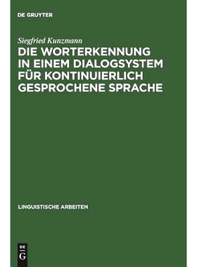 预订 Die Worterkennung in einem Dialogsystem für kontinuierlich gesprochene Sprache: 9783484302648