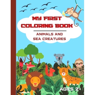 for Ages Toddlers. easy simple and First Book Coloring Sea book. 预订 Cute Creatures. Animals