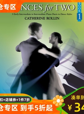英文原版 钢琴二重奏 双人舞曲 第1辑 Dances for Two, Book 1: 5 Early Intermediate to Intermediate Piano Duets