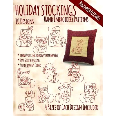 预订 Holiday Stockings Hand Embroidery Patterns: 9781530661602