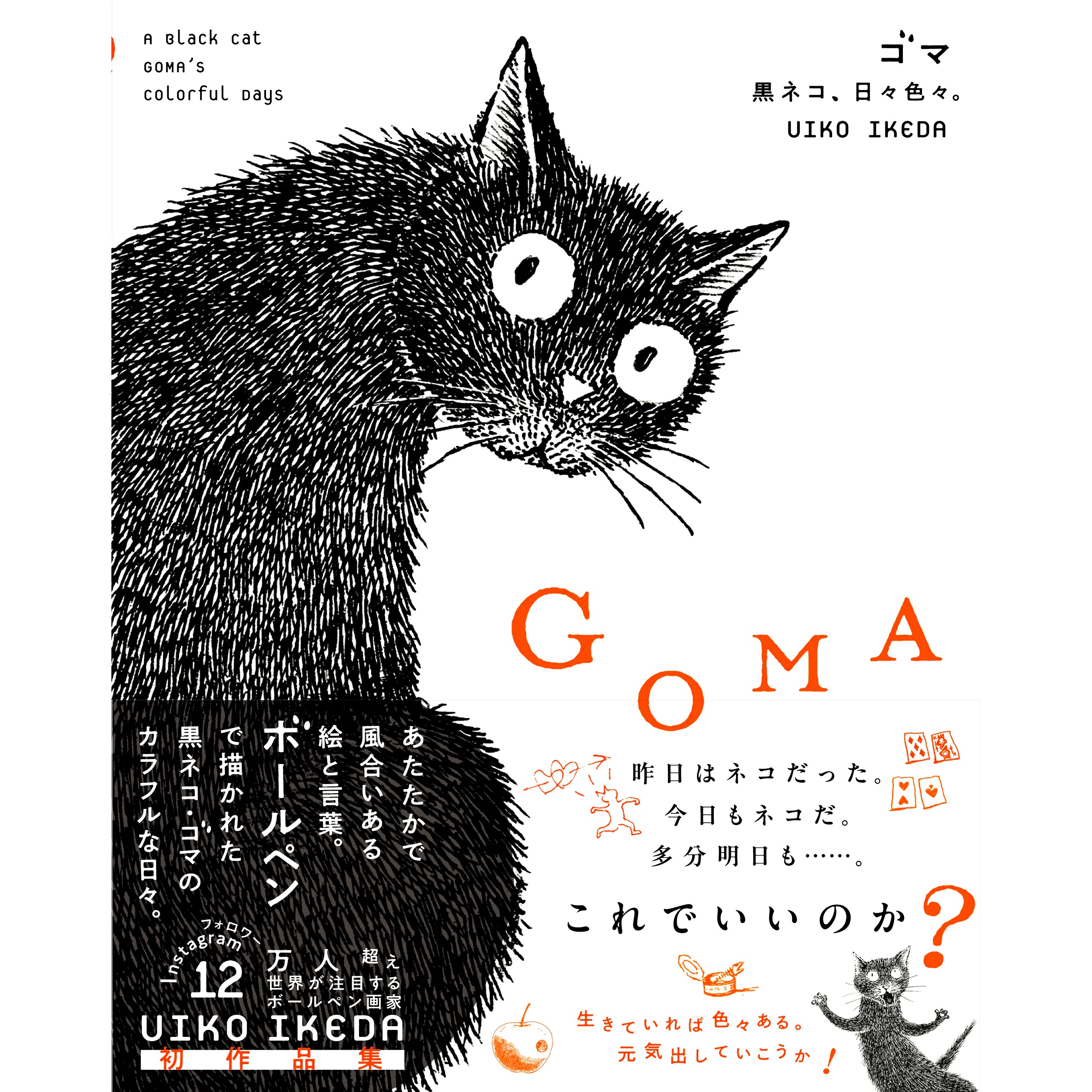 现货 黑猫GOMA's colorful days 猫咪插画师UIKO IKEDA 日文原版图片