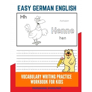 预订 Easy German English Vocabulary Writing Practice Workbook for Kids: Fun Big Flashcards Basic Words for Children to L