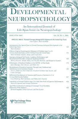 预订 Normal Neuropsychological Development in the School-age Years