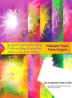 预订 Wallpaper Paper Plane Kirigami Diy Scrapbook Paper Crafts Liquid Splash Colorful Sheet Decorative Design Photo Pape