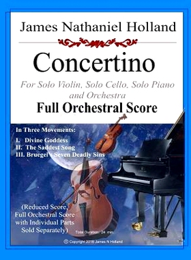 预订 Concertino: For Solo Violin, Solo Cello, Solo Piano and Orchestra FULL SCORE ONLY: 9781721125142