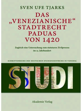 预订 Das Venezianische Stadtrecht Paduas von 1420: 9783050052922