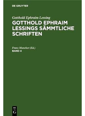 预订 G. E. Lessings Sämmtl. Schriften Bd. 4 (Muncker): 9783112326374