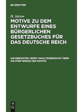 预订 Sachregister, nebst Inhaltsübersicht über die fünf Bände der Motive: 9783111283210