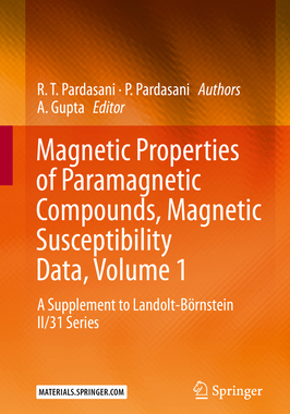 预订 Magnetic Properties of Paramagnetic Compounds, Magnetic Susceptibility Data, Volume 1