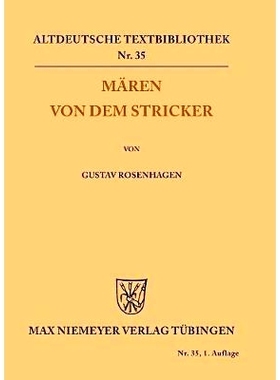 预订 Mären von dem Stricker: 9783110483147