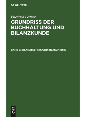 预订 Bilanztechnik und Bilanzkritik: 9783111086910