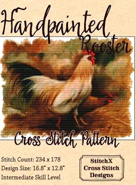 预订 Handpainted Rooster Cross Stitch Pattern: 9781505980363
