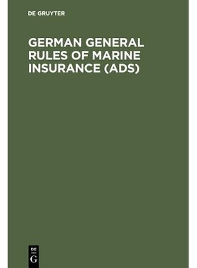 预订 German General Rules of Marine Insurance (ADS): And DTV Hull Clauses 1978 (as amended in April 1984), DTV-Disbursem