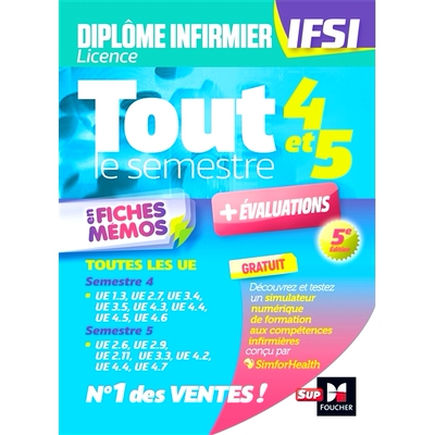预订 Diplôme infirmier licence IFSI, tout le semestre 4 et 5 en fiches mémos : toutes les UE IFSI 护理文凭，整个第 4