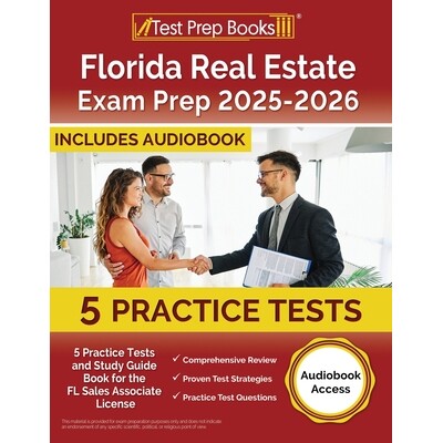 预订 Florida Real Estate Exam Prep 2025-2026: 5 Practice Tests and Study Guide Book for the FL Sales Associate License [