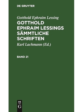 预订 G. E. Lessings Sämmtl. Schriften Bd. 21 Gelss: 9783112512371
