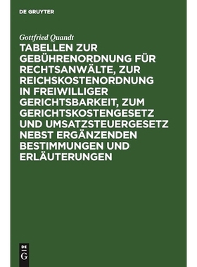 预订 Tabellen zur Gebührenordnung für Rechtsanwälte, zur Reichskostenordnung in freiwilliger Gerichtsbarkeit, zum Ger