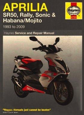 [预订]Aprilia SR50, Rally, Sonic & Habana/Mojito Scooters (93 - 09) Haynes Repair Manual 9781844257553