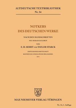 【预订】Notkers des Deutschen Werke 9783110484281