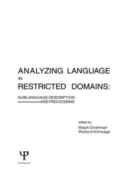 【预订】Analyzing Language in Restricted Domains