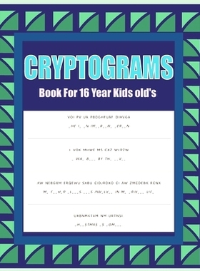 预订 Cryptograms Book For 16 Year Kids old’s: Large Print Relaxing Cryptoquotes Puzzle Book: 9798321725634
