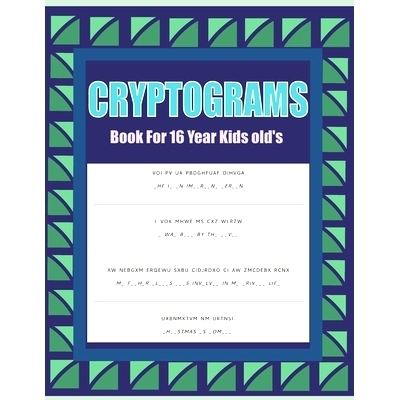 预订 Cryptograms Book For 16 Year Kids old’s: Large Print Relaxing Cryptoquotes Puzzle Book: 9798321725634