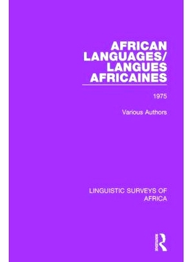预订 African Languages/Langues Africaines: Volume 1 1975 非洲语言/非洲语言：1975年第1卷: 9781138099401